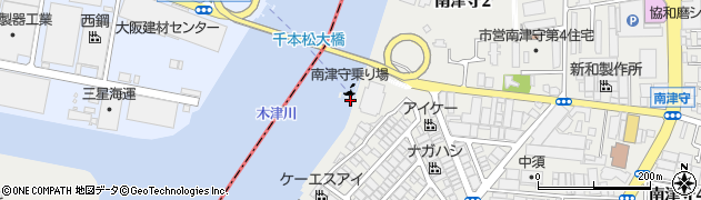 千本松渡船南津守乗り場（大阪市）周辺の地図