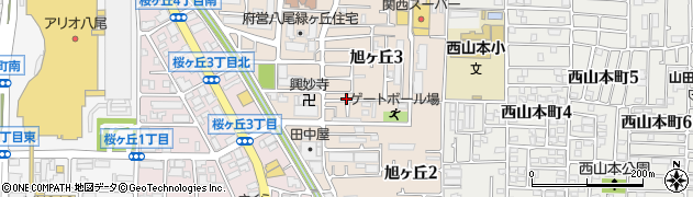 大阪府八尾市旭ヶ丘周辺の地図