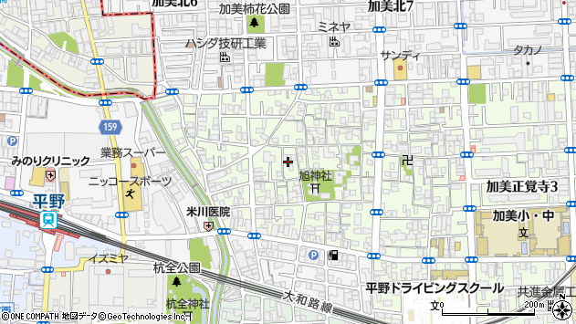 〒547-0006 大阪府大阪市平野区加美正覚寺の地図