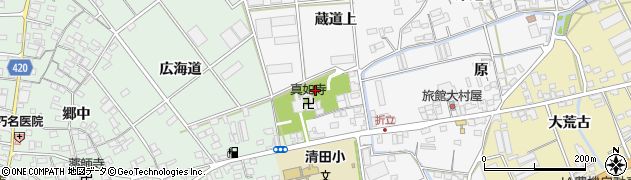 愛知県田原市古田町（蔵道上）周辺の地図