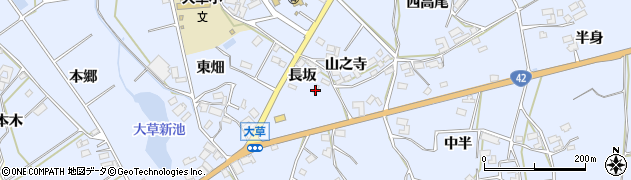 愛知県田原市大草町長坂33周辺の地図
