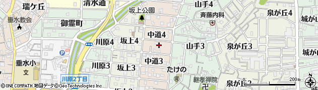 兵庫県神戸市垂水区中道周辺の地図
