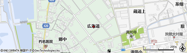 愛知県田原市古田町（広海道）周辺の地図