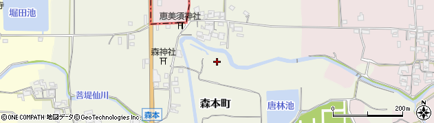 奈良県天理市森本町周辺の地図