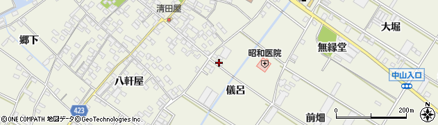 愛知県田原市中山町儀呂261周辺の地図