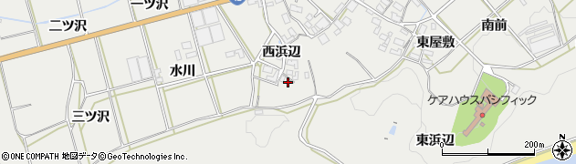 愛知県田原市南神戸町西浜辺38周辺の地図