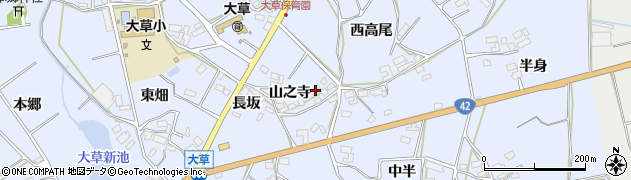 愛知県田原市大草町山之寺7周辺の地図