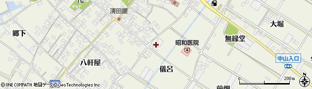 愛知県田原市中山町儀呂周辺の地図