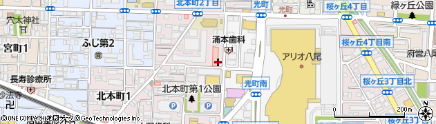 東朋八尾病院周辺の地図