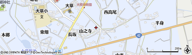 愛知県田原市大草町山之寺11周辺の地図