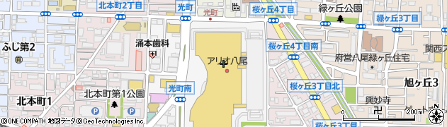 餃子の王将 アリオ八尾店周辺の地図