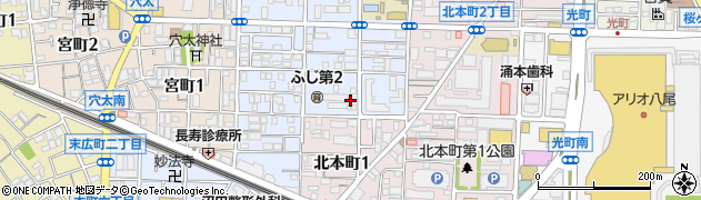 山野愛子どろんこ美容　クレスティサロン八尾東福森店周辺の地図