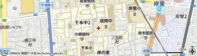 大阪府大阪市西成区千本中周辺の地図