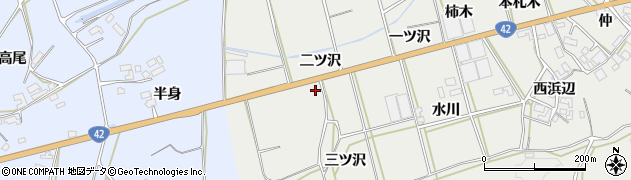 愛知県田原市南神戸町二ツ沢周辺の地図
