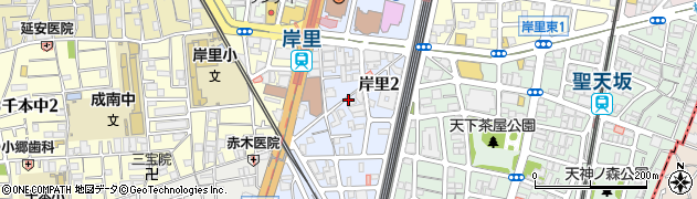 大阪府大阪市西成区岸里周辺の地図