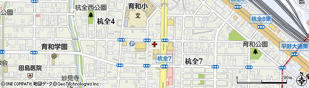 セブンイレブン大阪杭全５丁目店周辺の地図
