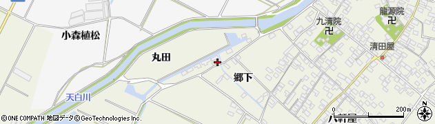 愛知県田原市中山町丸田周辺の地図