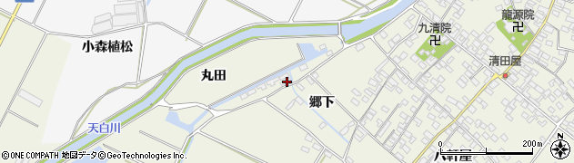 愛知県田原市中山町（丸田）周辺の地図