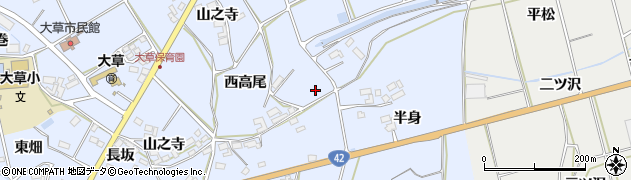 愛知県田原市大草町中原周辺の地図