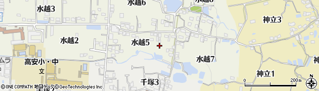 大阪府八尾市水越5丁目周辺の地図