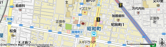 阿倍野郵便局周辺の地図