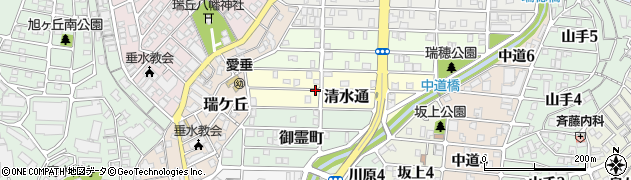 兵庫県神戸市垂水区清水通周辺の地図