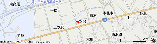 愛知県田原市南神戸町一ツ沢周辺の地図