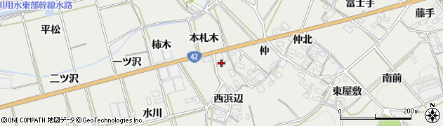 愛知県田原市南神戸町本札木周辺の地図