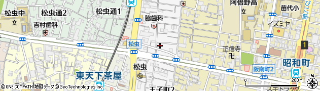 阿倍野企組　東天食糧店周辺の地図