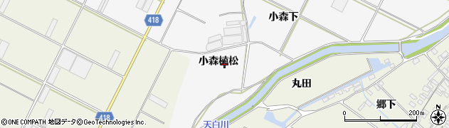 愛知県田原市小中山町小森植松周辺の地図