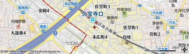久宝寺口駅前周辺の地図