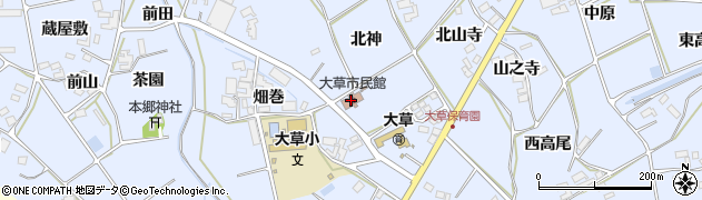 愛知県田原市大草町（北神）周辺の地図