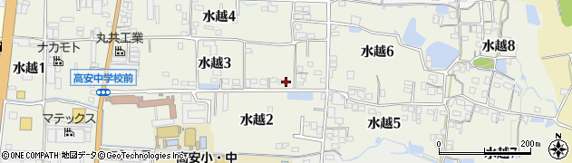 大阪府八尾市水越周辺の地図