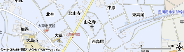 愛知県田原市大草町山之寺44周辺の地図