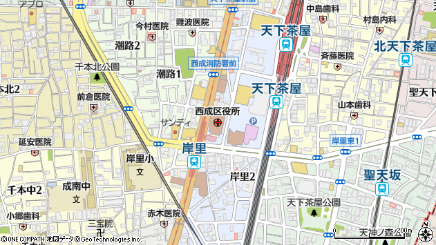 〒557-0000 大阪府大阪市西成区（以下に掲載がない場合）の地図