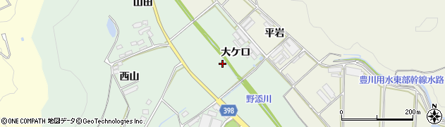 愛知県田原市赤羽根町大ケ口周辺の地図