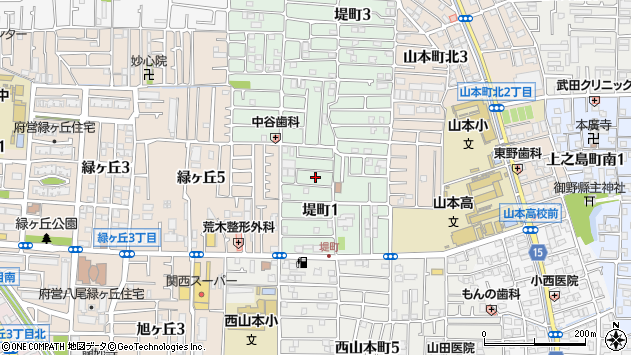〒581-0832 大阪府八尾市堤町の地図