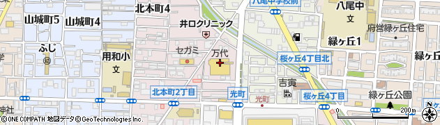 ｍａｎｄａｉ八尾店周辺の地図