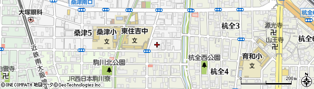 大阪府大阪市東住吉区桑津5丁目18周辺の地図