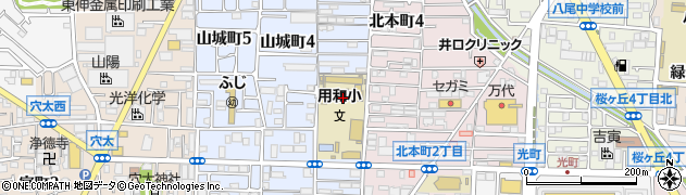 八尾市立用和小学校周辺の地図