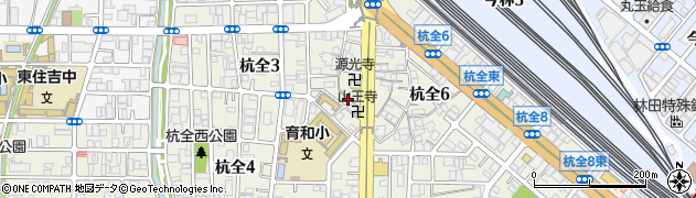 大阪府大阪市東住吉区杭全周辺の地図
