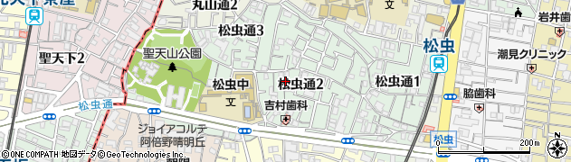 大阪府大阪市阿倍野区松虫通周辺の地図