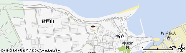 愛知県田原市折立町（背戸山）周辺の地図