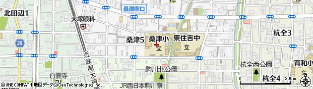 大阪府大阪市東住吉区桑津5丁目13周辺の地図