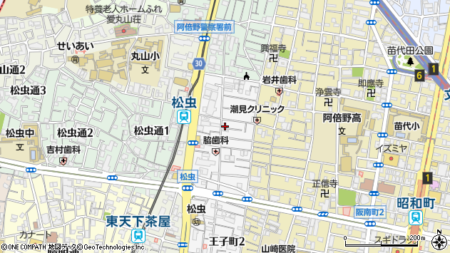 〒545-0023 大阪府大阪市阿倍野区王子町の地図