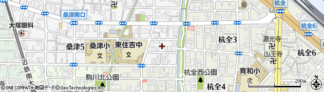 大阪府大阪市東住吉区桑津5丁目20周辺の地図