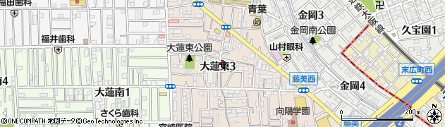 大阪府東大阪市大蓮東周辺の地図