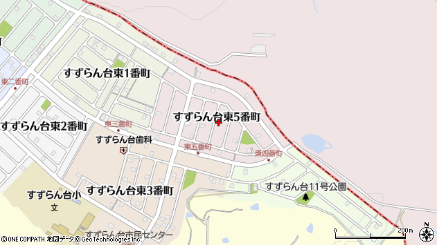 〒518-0405 三重県名張市すずらん台東５番町の地図