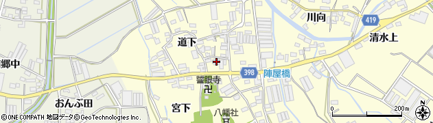愛知県田原市八王子町道下39周辺の地図