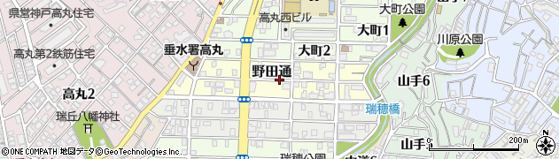 兵庫県神戸市垂水区野田通周辺の地図